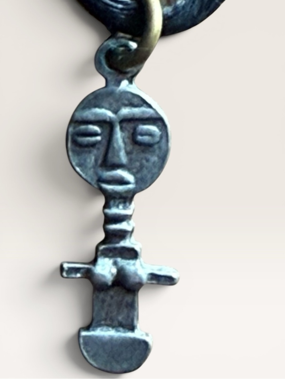 Aku'aba fertility doll pendant necklace on Black Cord